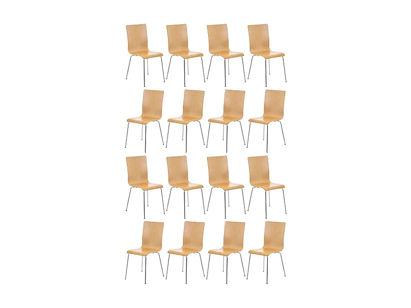 Lot de 16  Chaise de conférence - Bois & Antique - Nature - PEPE