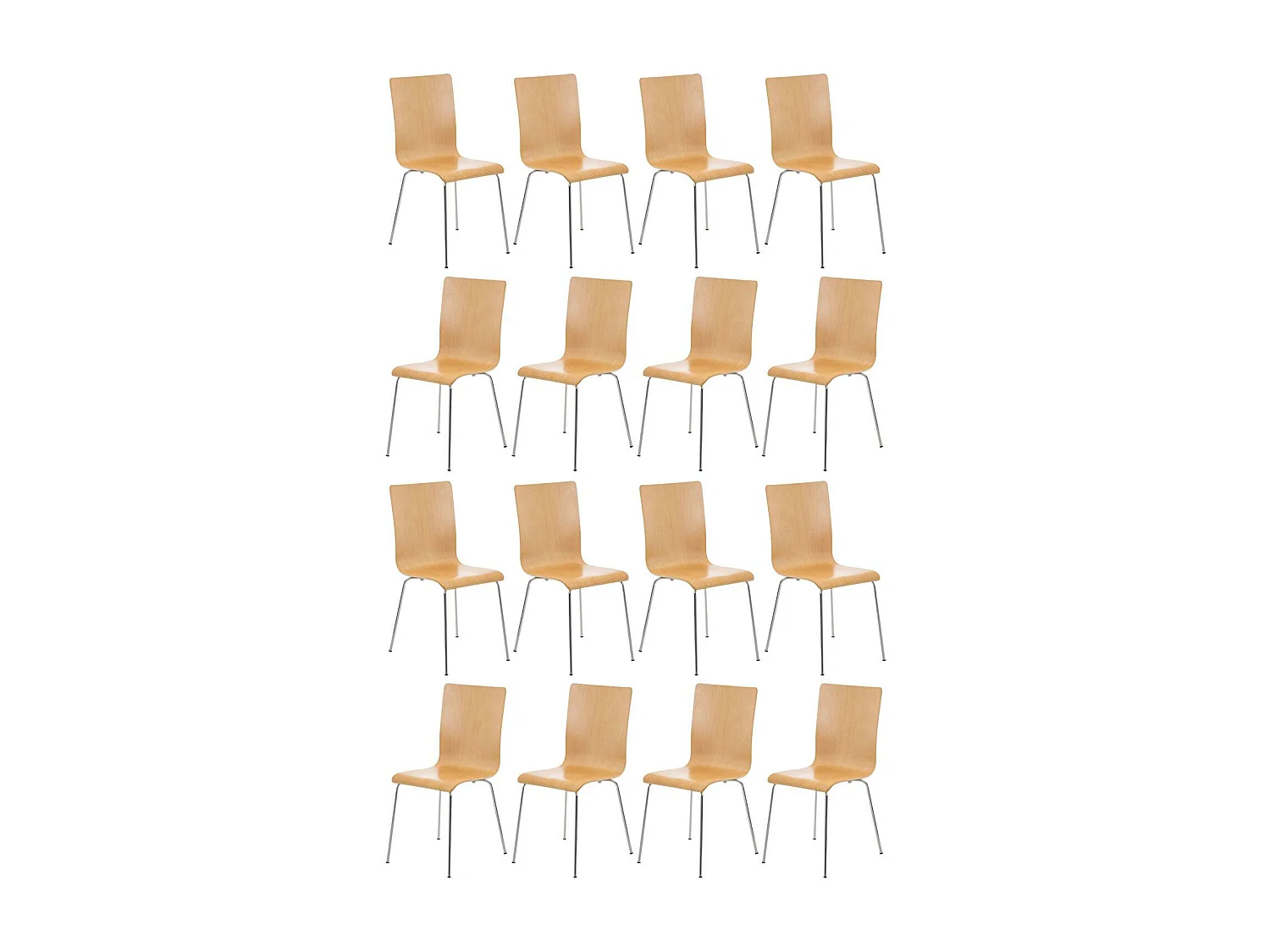 Lot de 16  Chaise de conférence - Bois & Antique - Nature - PEPE