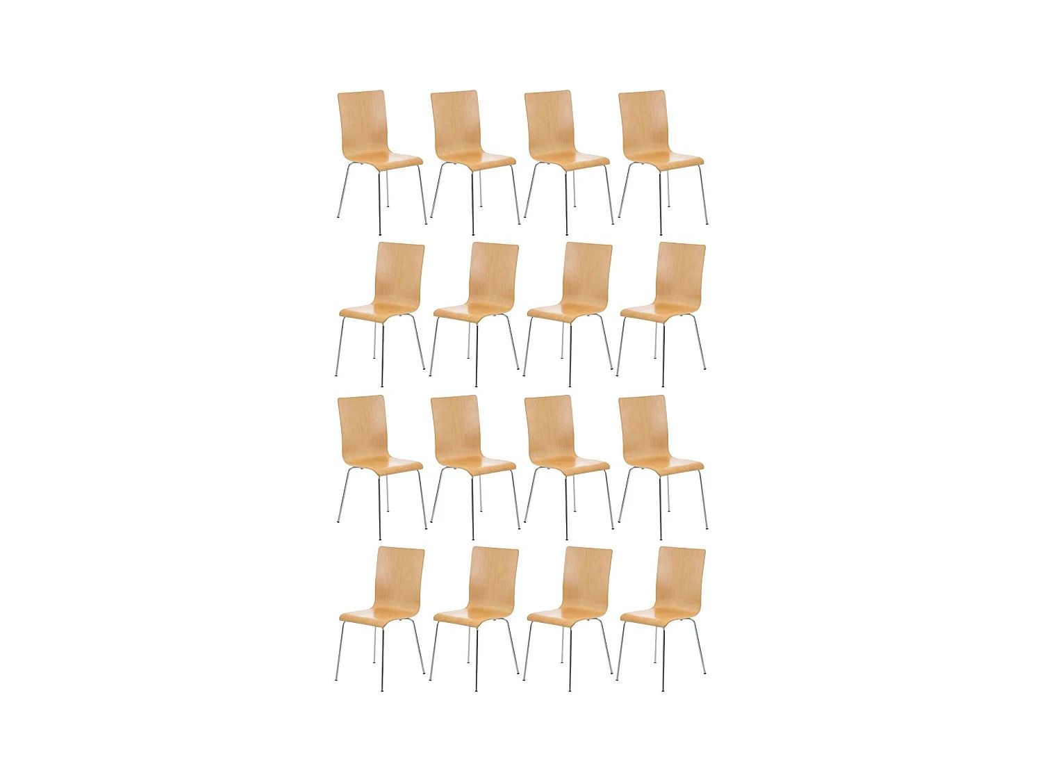 Lot de 16  Chaise de conférence - Bois & Antique - Nature - PEPE