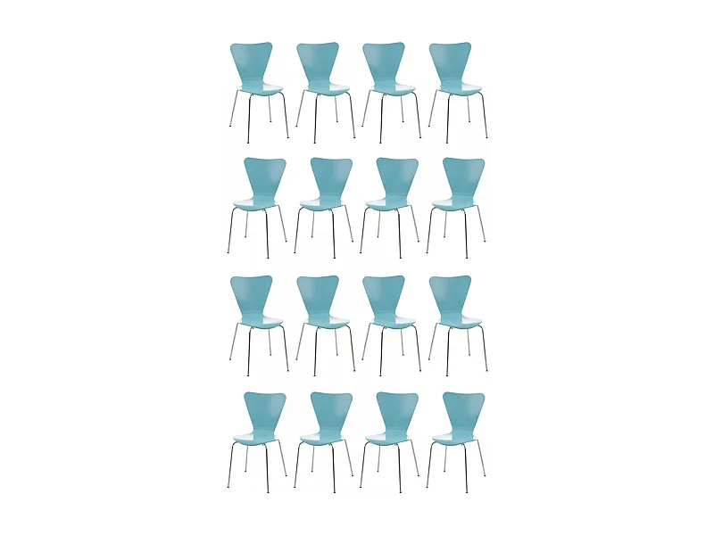 Lot de 16  Chaise de conférence - Bois - Bleu clair - Calisto