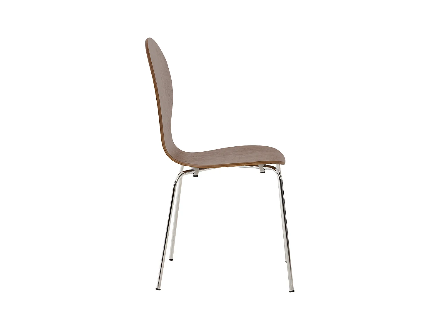 Lot de 8  Chaise de conférence - Bois & Acier inoxydable - Noyer - DIEGO