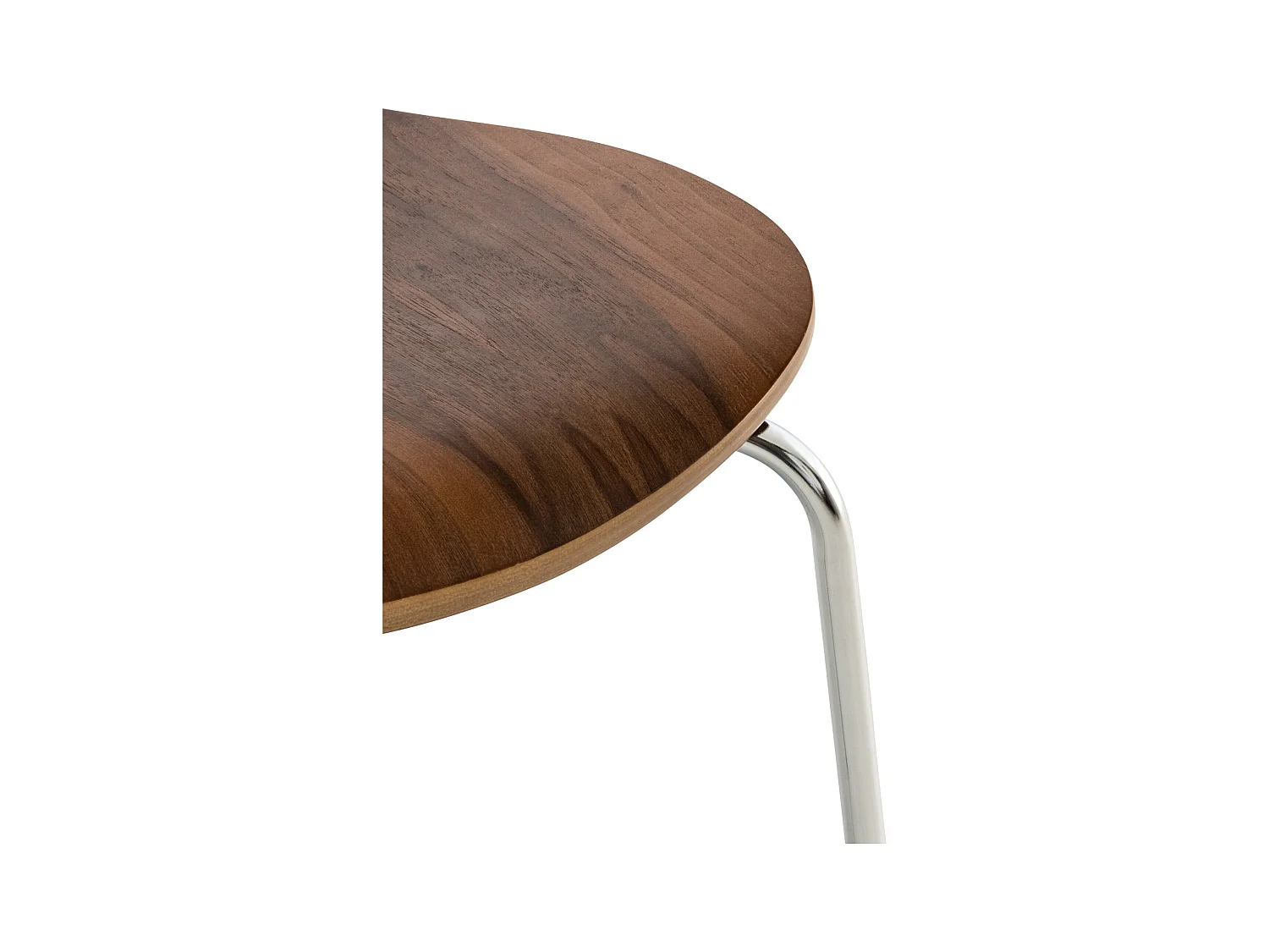 Lot de 8  Chaise de conférence - Bois & Acier inoxydable - Noyer - DIEGO