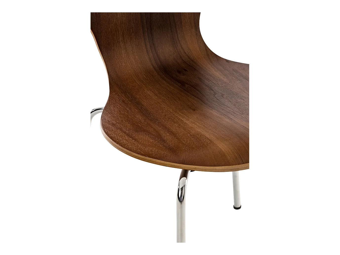 Lot de 8  Chaise de conférence - Bois & Acier inoxydable - Noyer - DIEGO