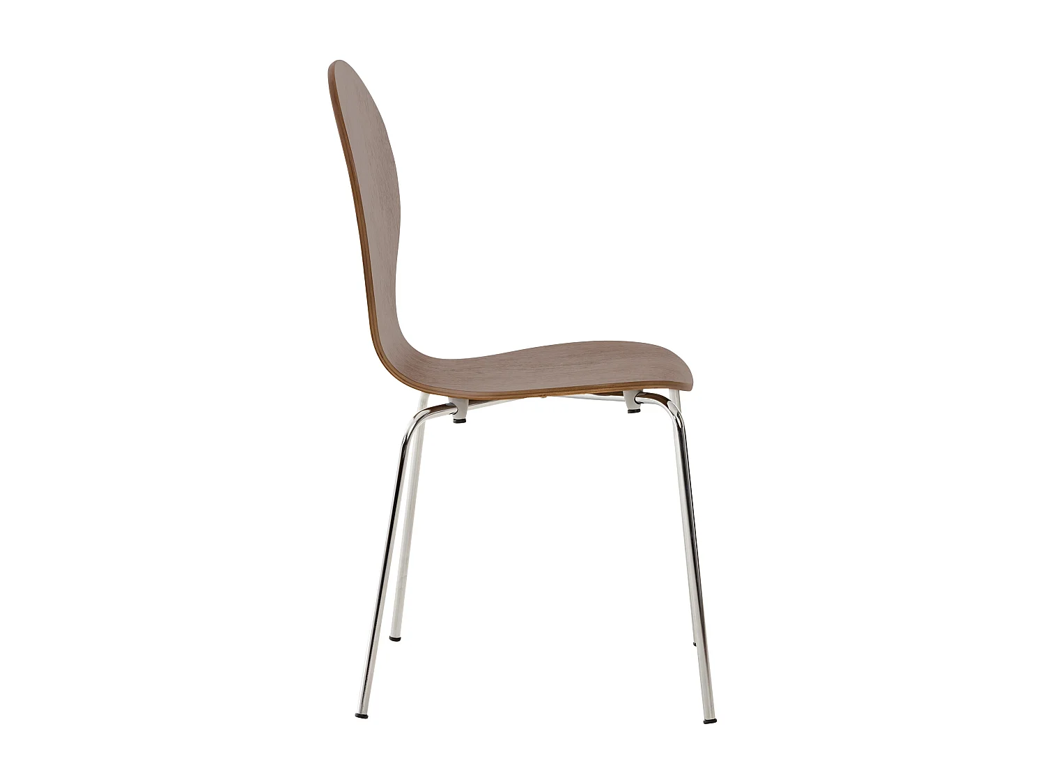 Lot de 8  Chaise de conférence - Bois & Acier inoxydable - Noyer - DIEGO