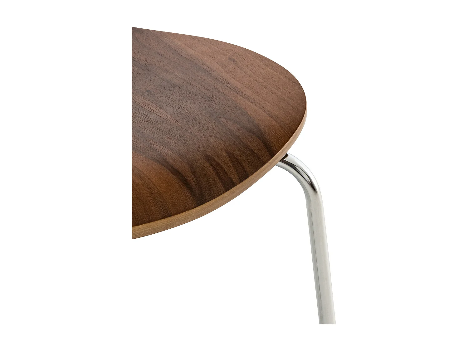 Lot de 4  Chaise de conférence - Bois & Acier inoxydable - Noyer - DIEGO