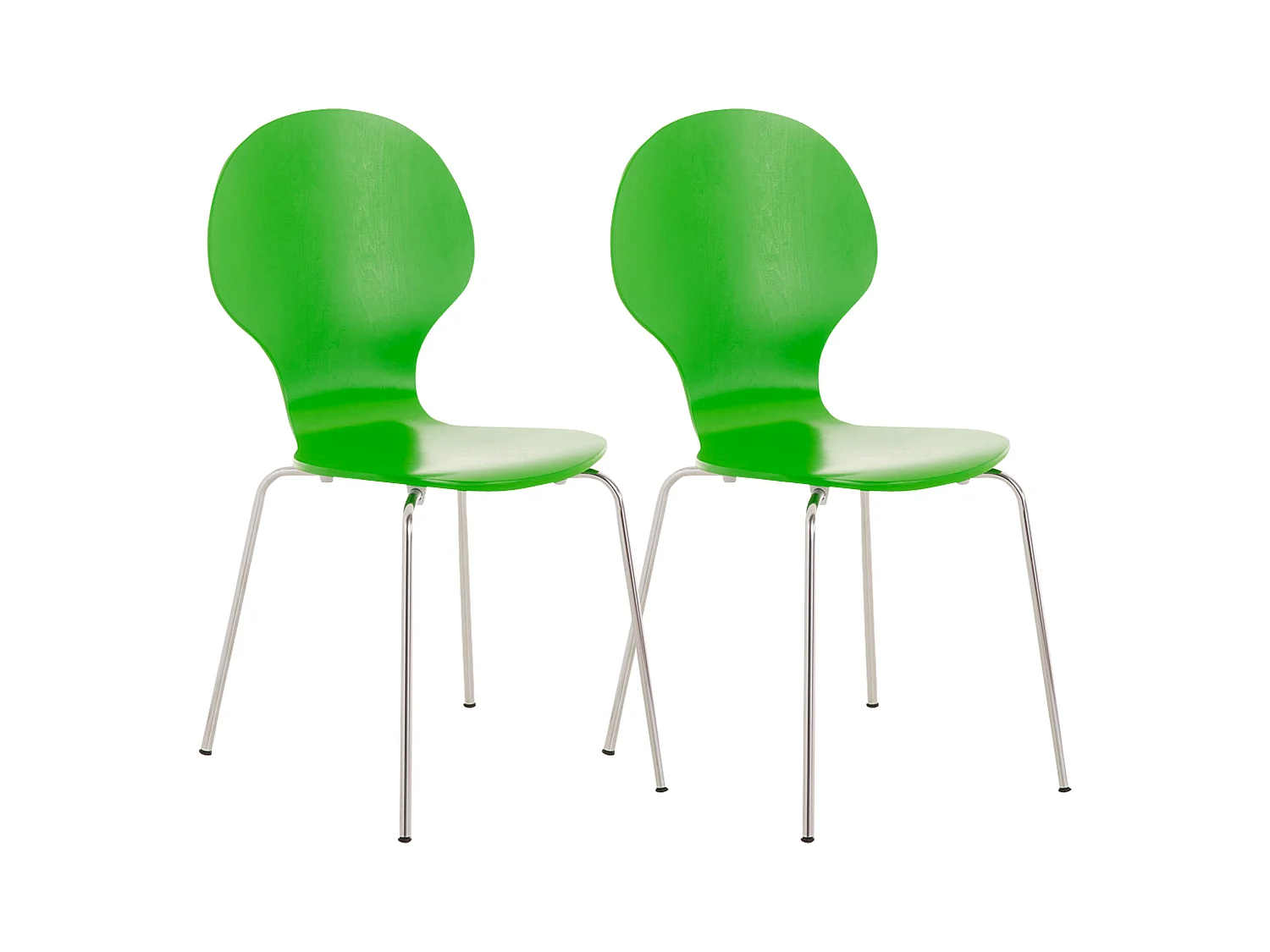 Lot de 2  Chaise de conférence - Bois - Vert - DIEGO