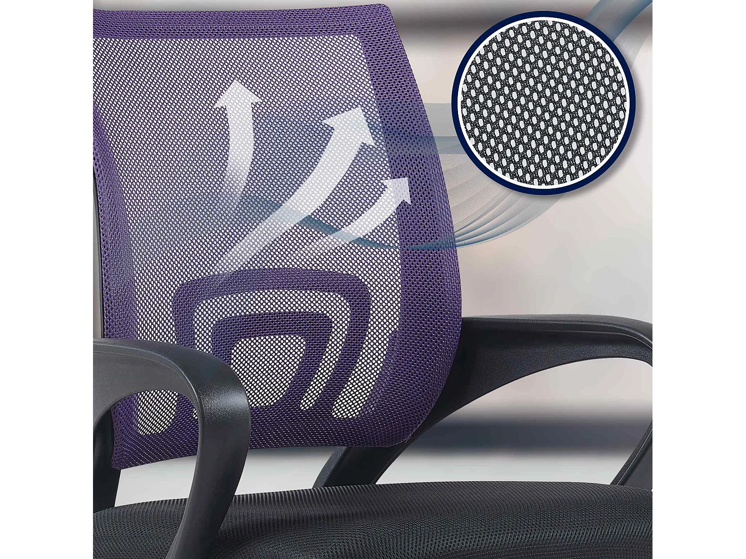 Chaise de bureau - Similicuir & Acier inoxydable - Violet - Genius