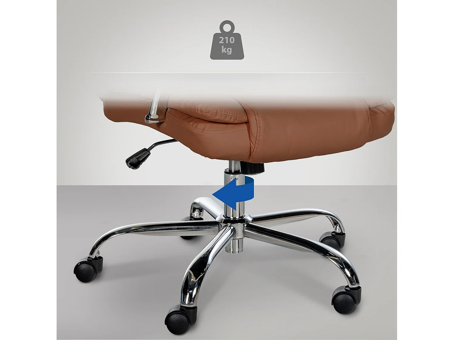 Chaise de bureau - Similicuir & Antique clair - Marron clair - XXL Xanthos