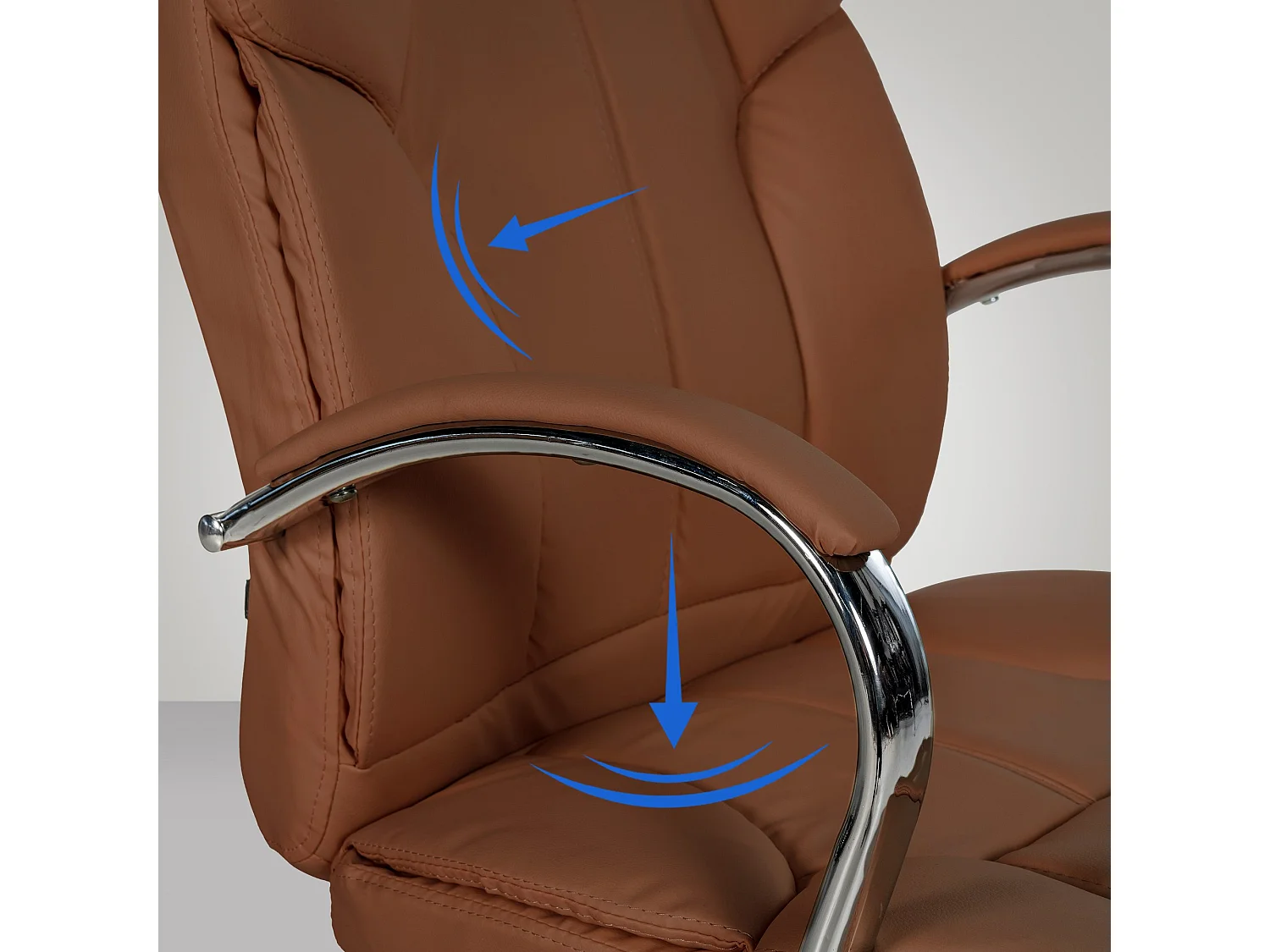 Chaise de bureau - Similicuir & Antique clair - Marron clair - XXL Xanthos