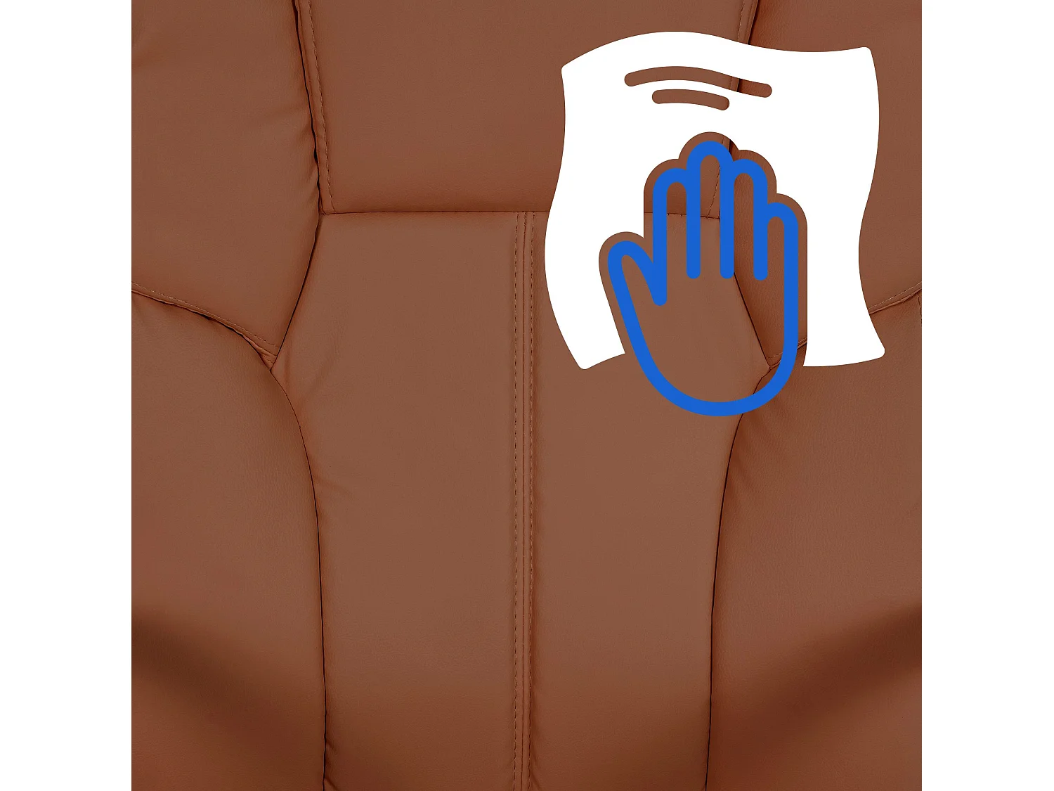 Chaise de bureau - Similicuir & Antique clair - Marron clair - XXL Xanthos