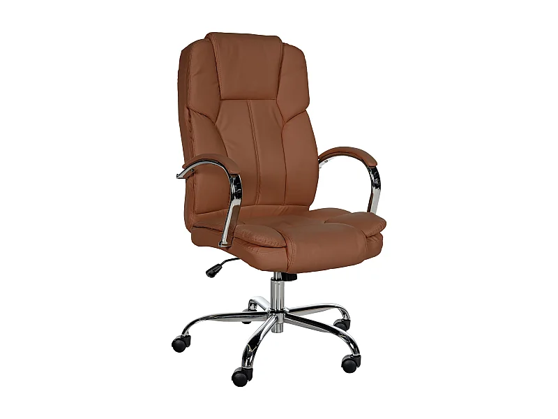 Chaise de bureau - Similicuir & Antique clair - Marron clair - XXL Xanthos