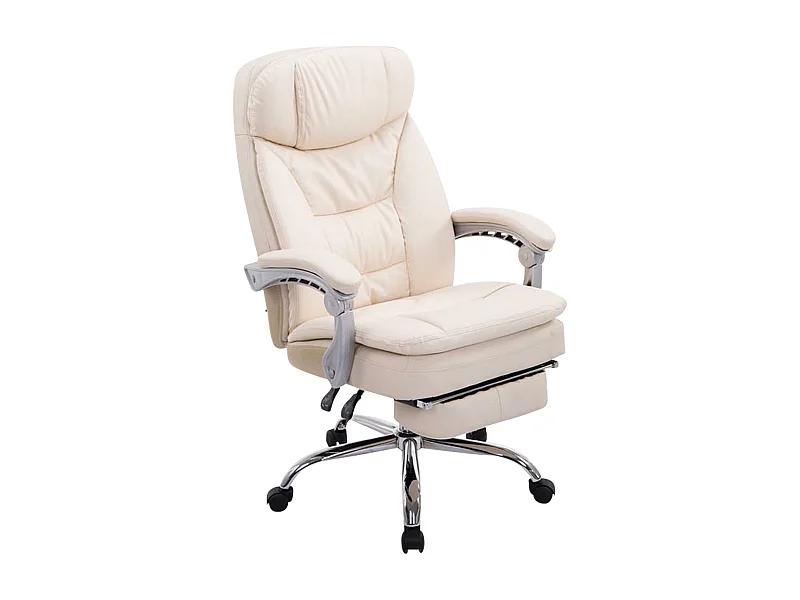 Chaise de bureau - Similicuir - Crème - XL Troy