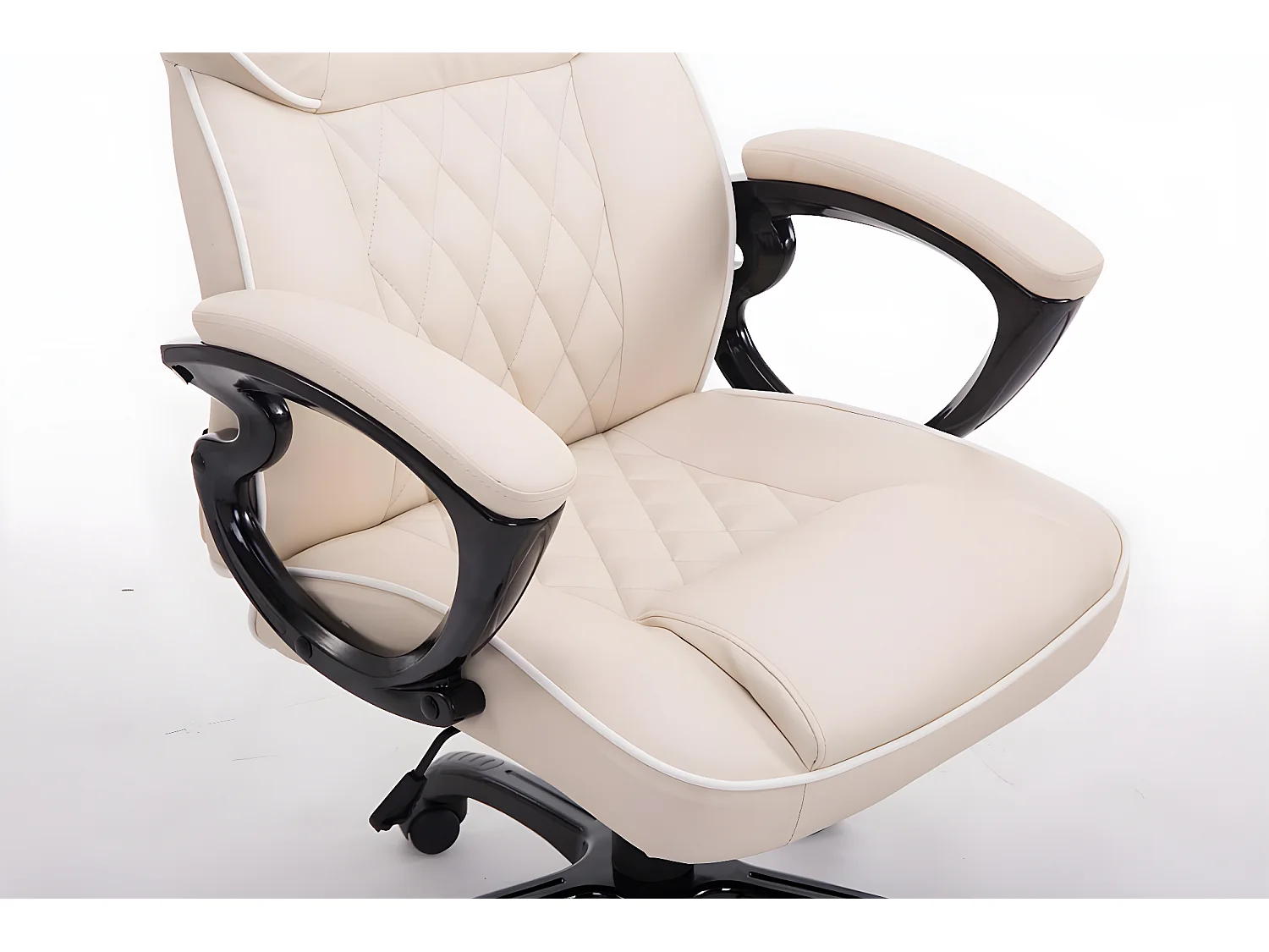 Chaise de bureau - Similicuir & Plastique - Crème - BIG XXX