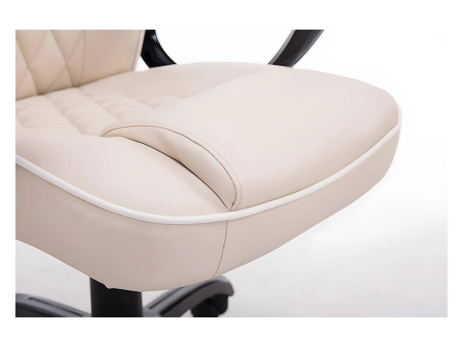 Chaise de bureau - Similicuir & Plastique - Crème - BIG XXX