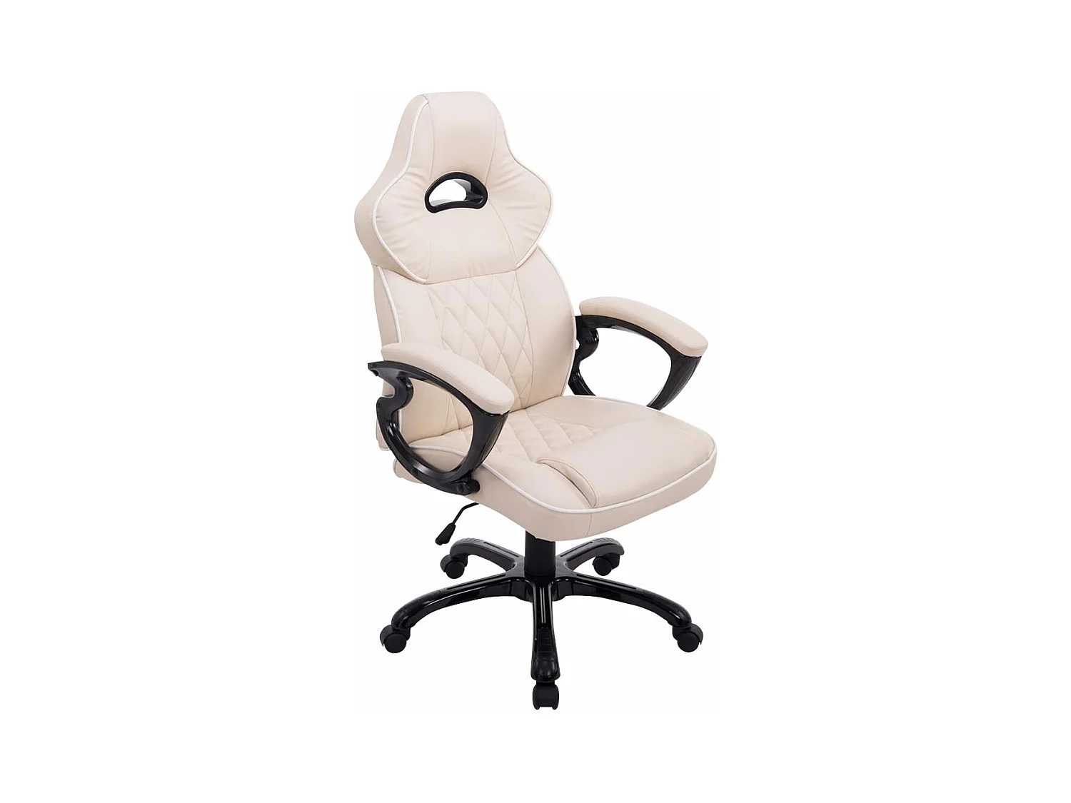 Chaise de bureau - Similicuir & Plastique - Crème - BIG XXX