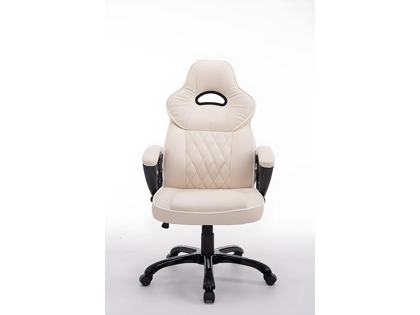 Chaise de bureau - Similicuir & Plastique - Crème - BIG XXX