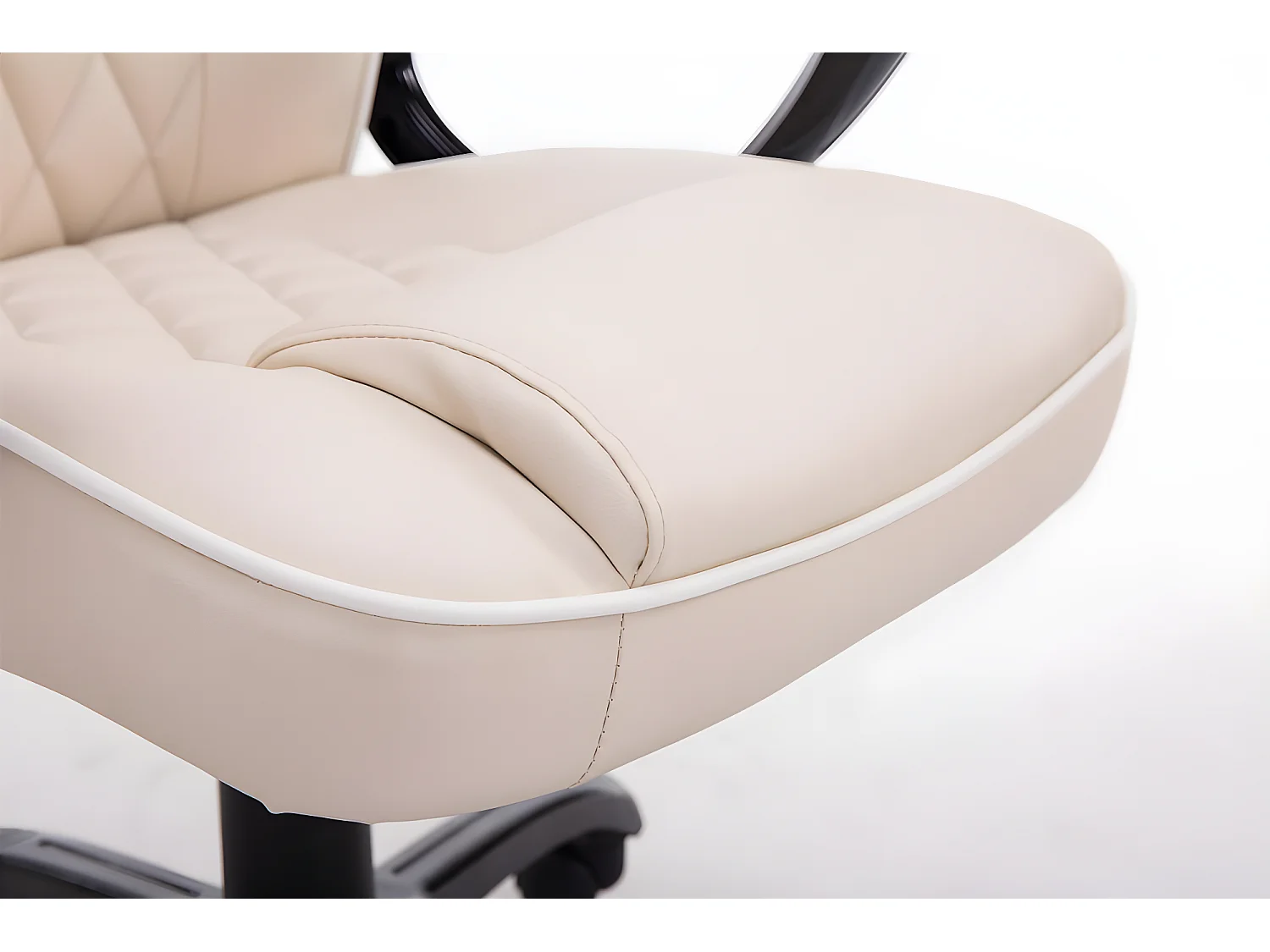 Chaise de bureau - Similicuir & Plastique - Crème - BIG XXX