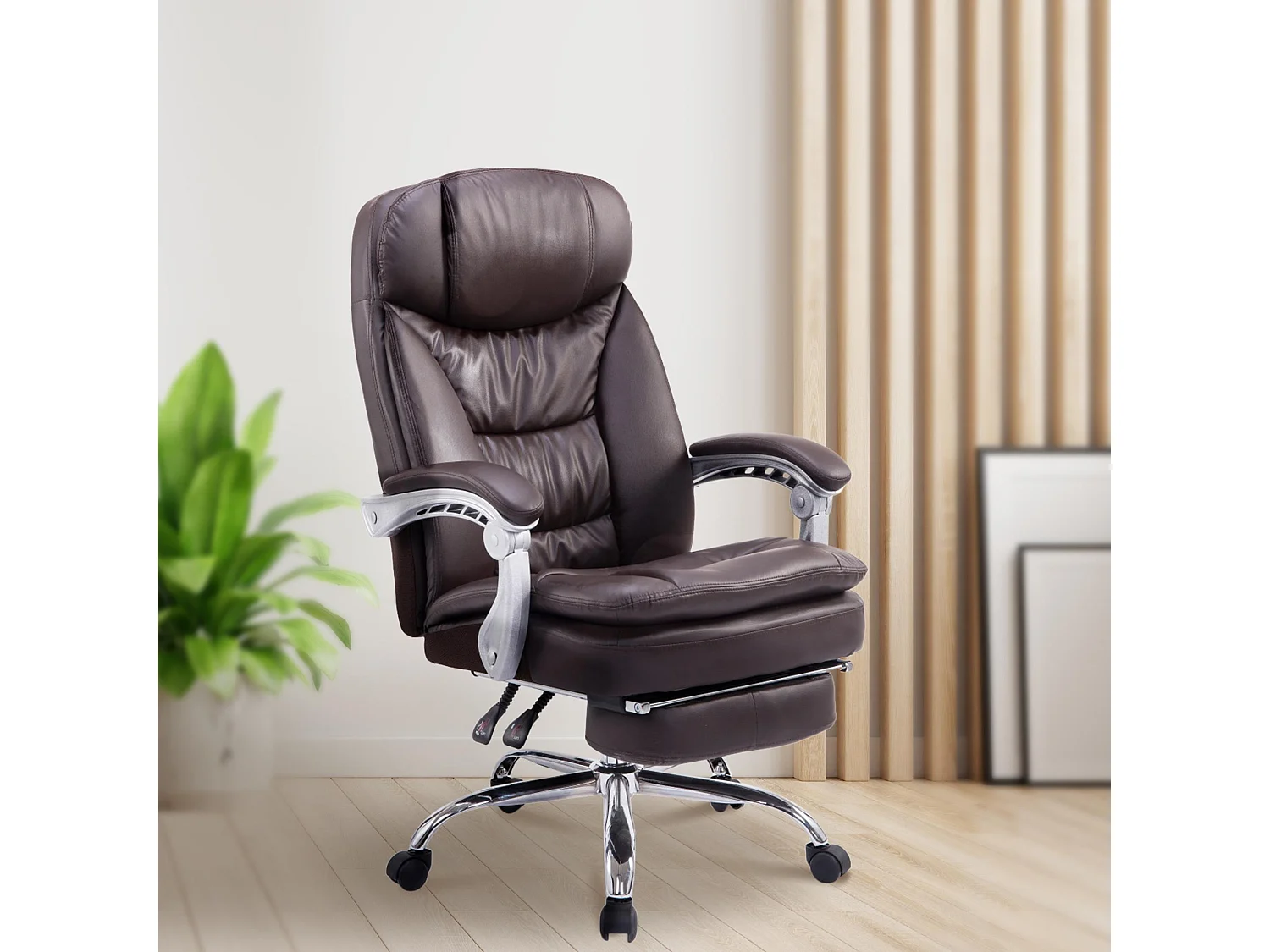 Chaise de bureau - Similicuir - Marron - XL Troy