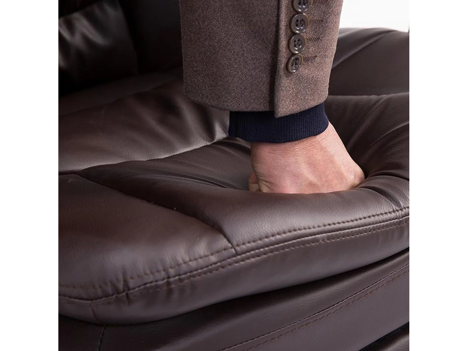 Chaise de bureau - Similicuir - Marron - XL Troy