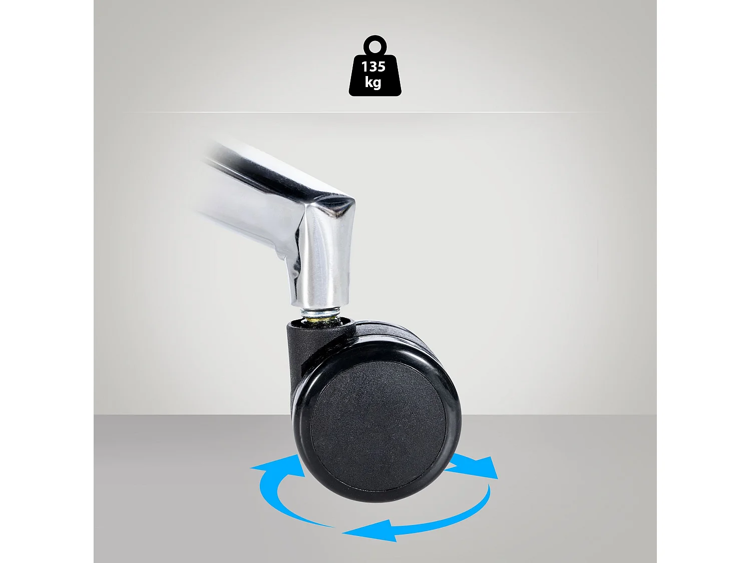 Chaise de bureau - Tissu & Métal chromé - Noir - Evans