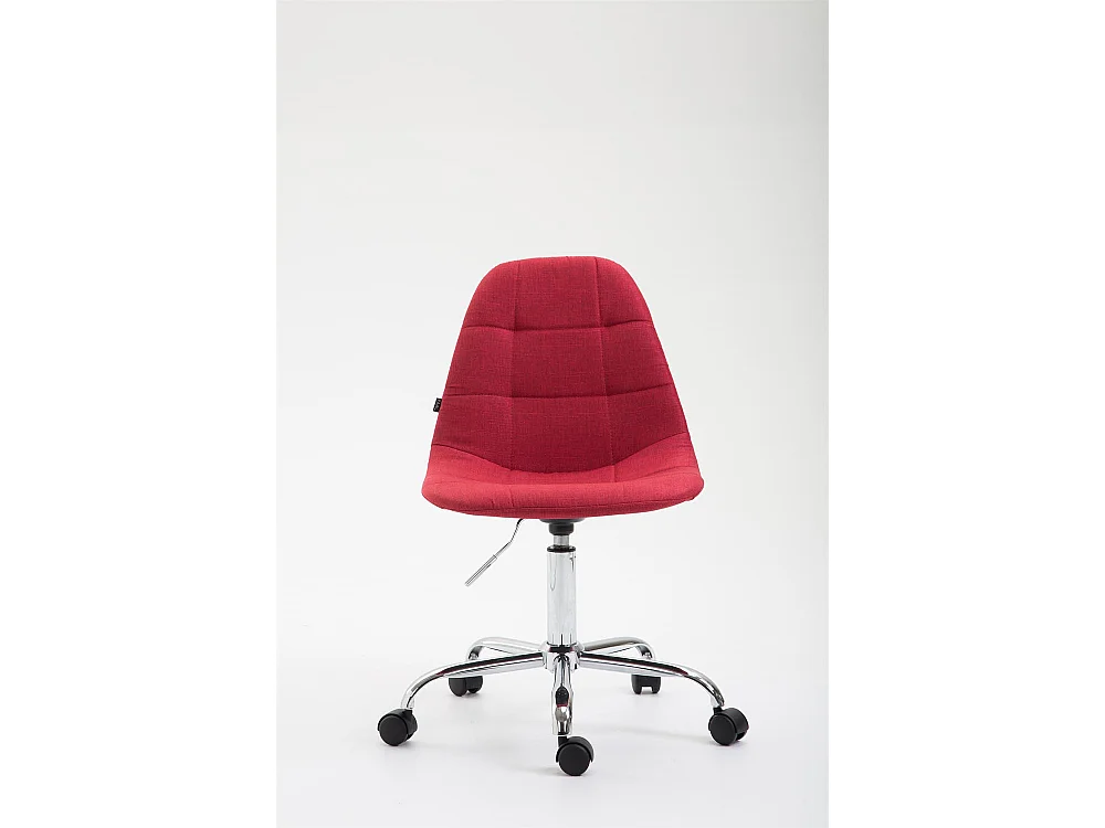 Bürostuhl - Stoff & Metall in Chromoptik - rot - Reims