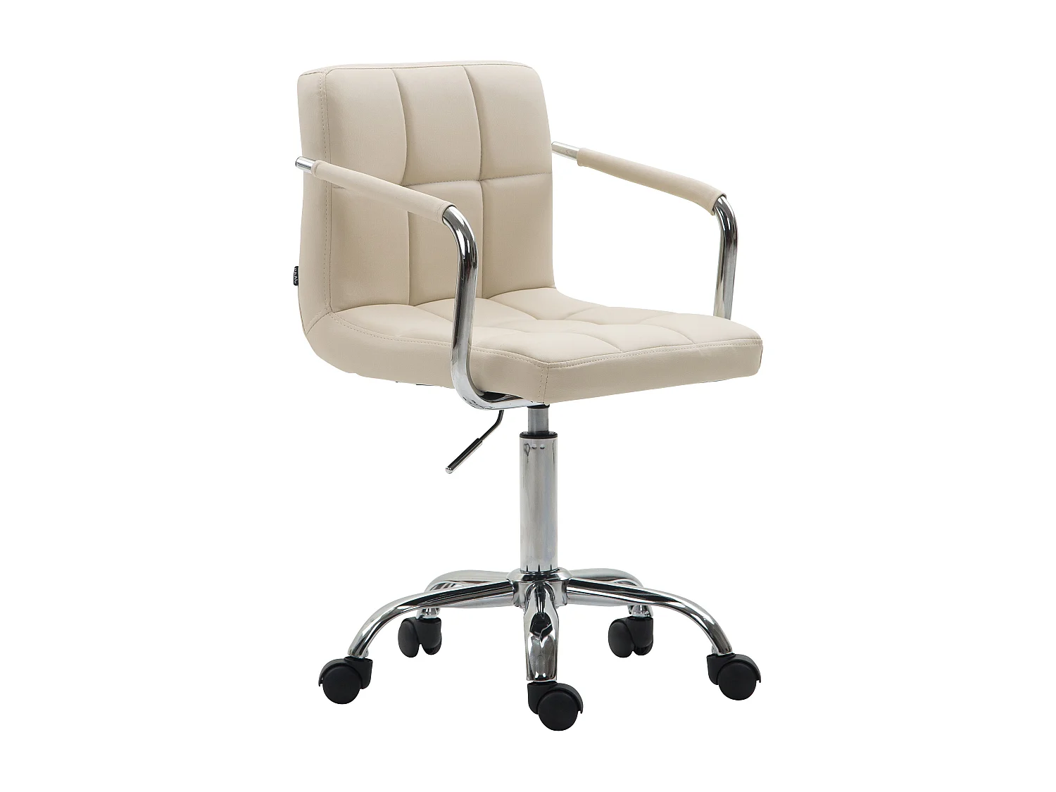 Chaise de bureau - Similicuir & Chrome - Crème - Lucy V2