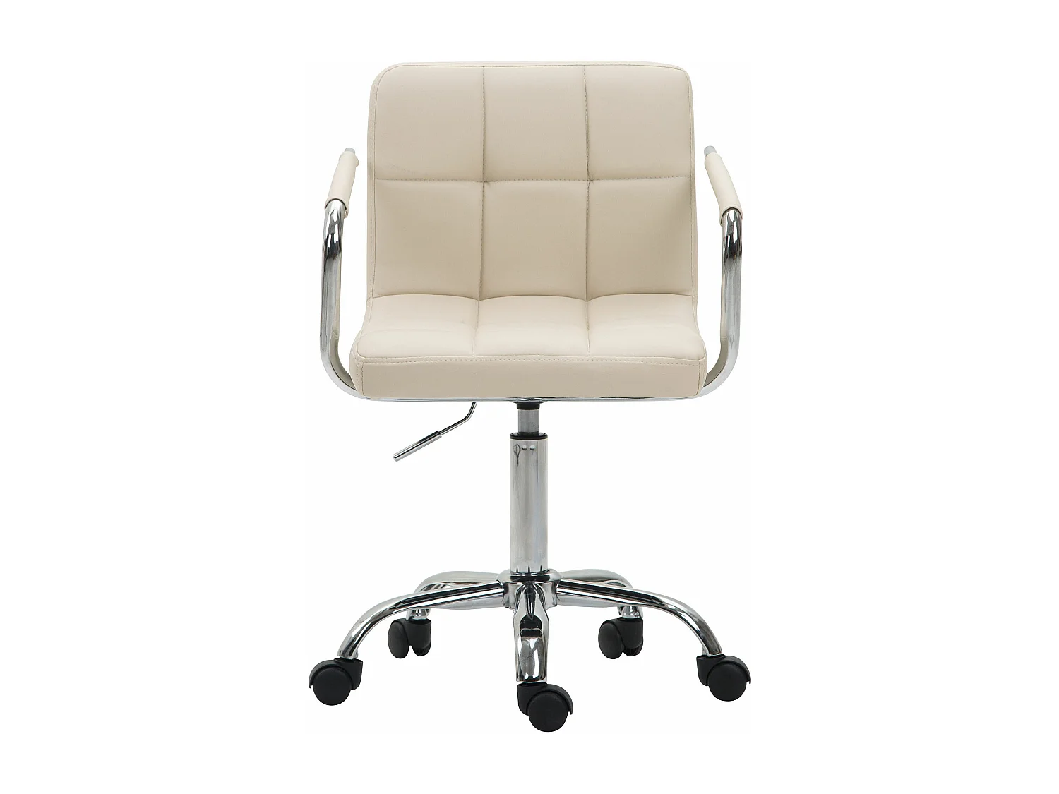 Chaise de bureau - Similicuir & Chrome - Crème - Lucy V2