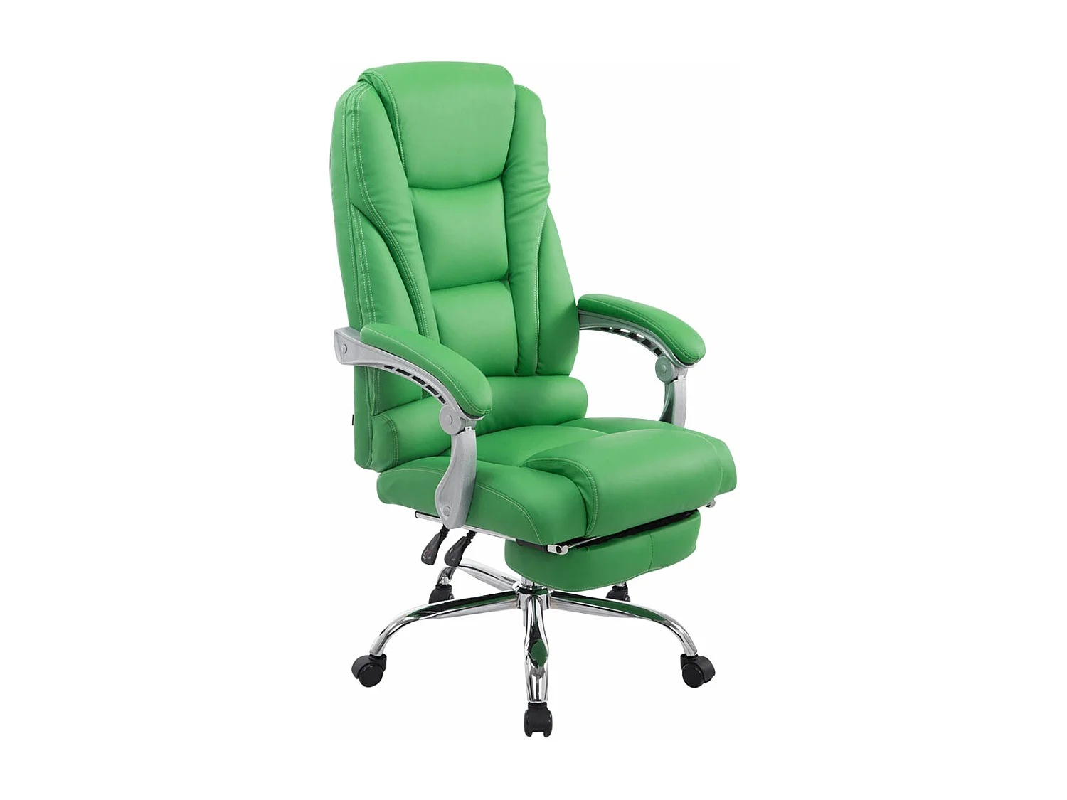 Bürosessel - Kunstleder & Metall in Chromoptik - grün - Pacific