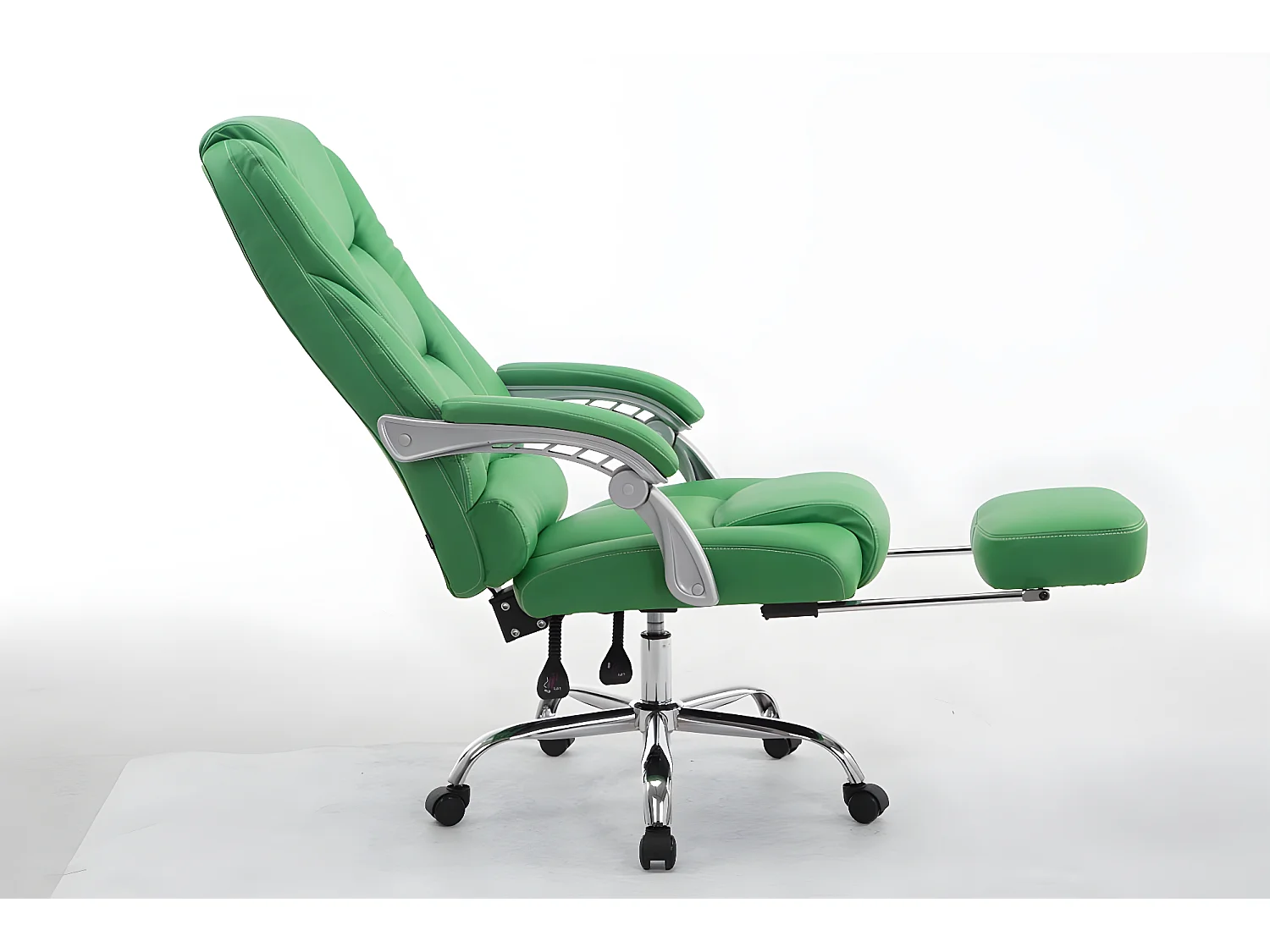 Bürosessel - Kunstleder & Metall in Chromoptik - grün - Pacific