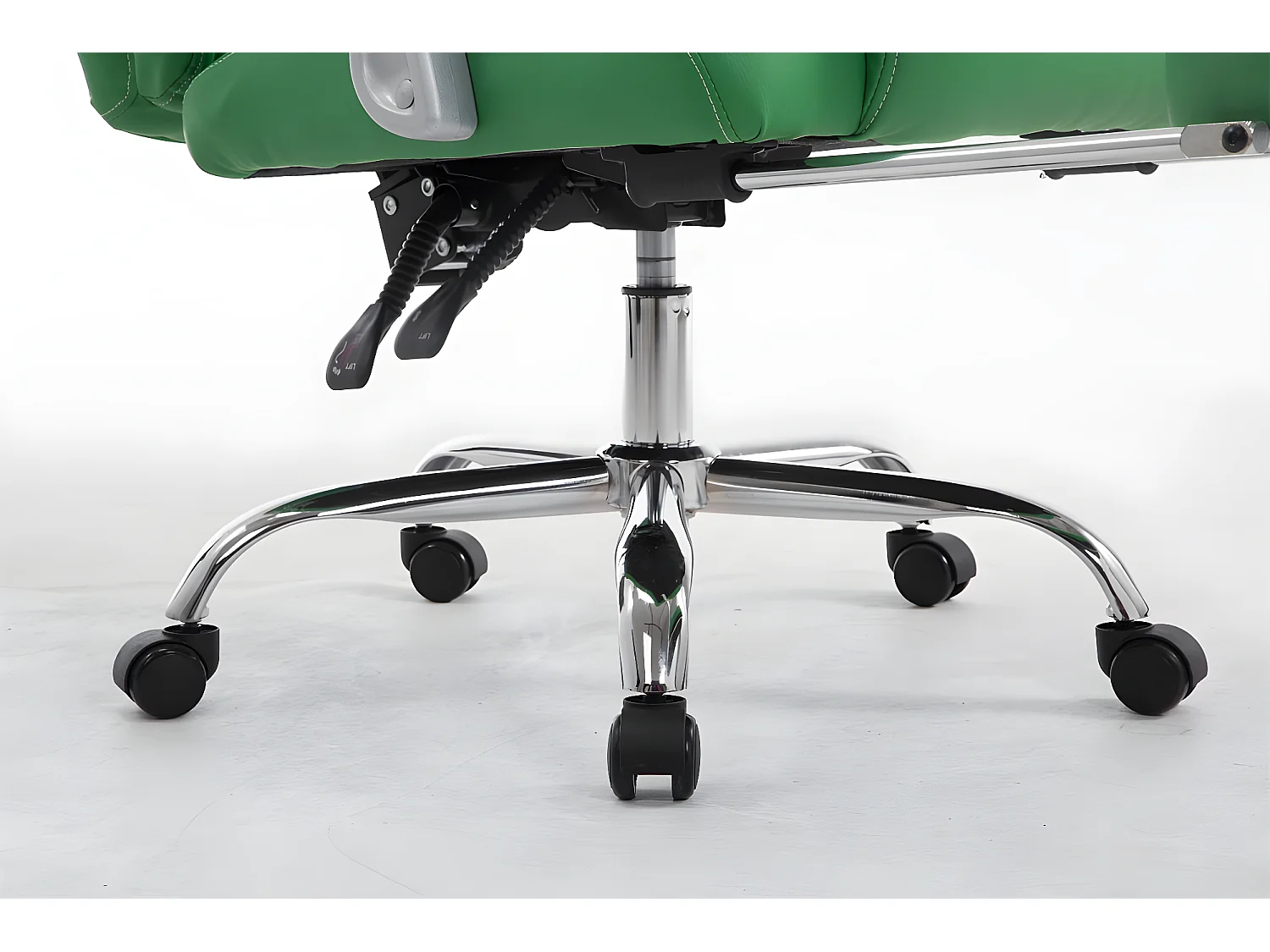 Bürosessel - Kunstleder & Metall in Chromoptik - grün - Pacific