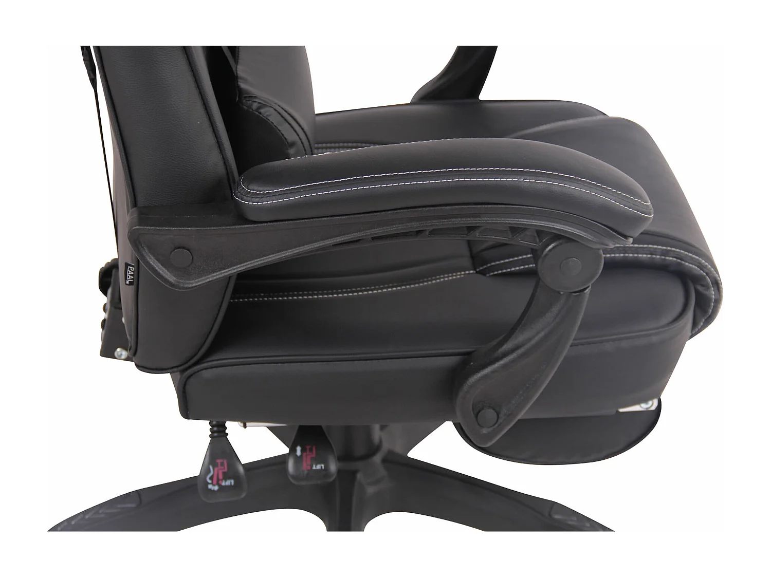 Bürosessel - Kunstleder & Kunststoff - schwarz/schwarz - Heat