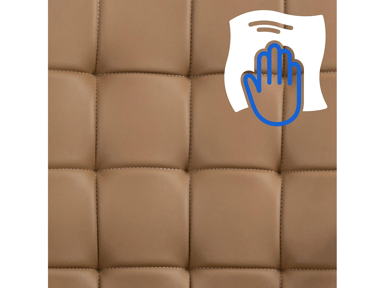 Chaise de bureau - Similicuir & Métal chromé - Marron clair - Terni