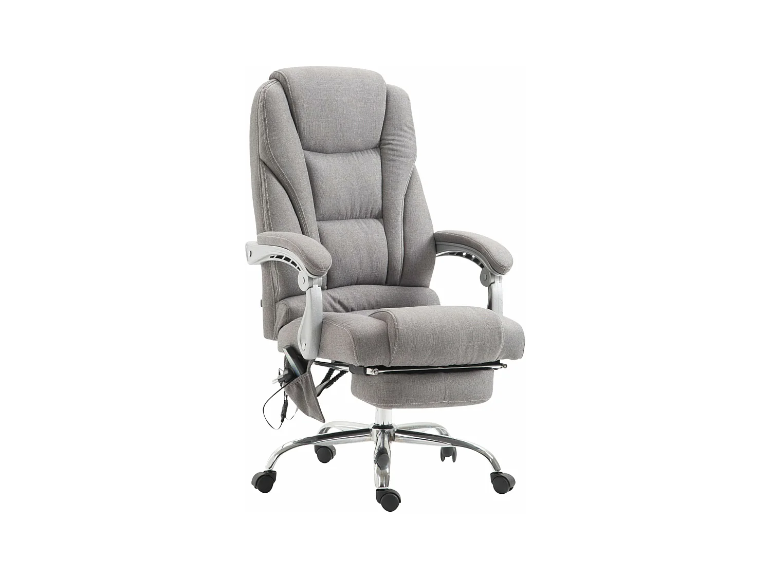 Chaise de bureau - Tissu & Métal chromé - Gris - Pacific