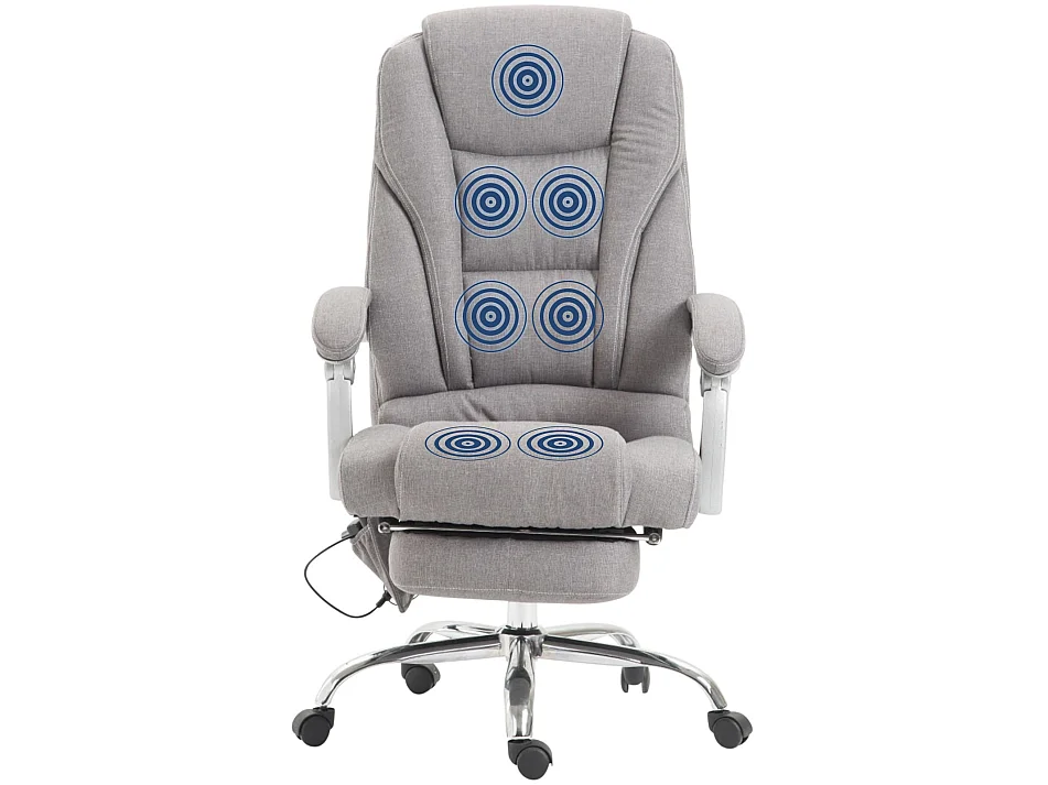 Chaise de bureau - Tissu - Gris - Pacific