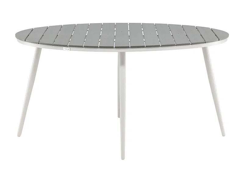 Break eettafel tuin Ø150cm witgrijs.