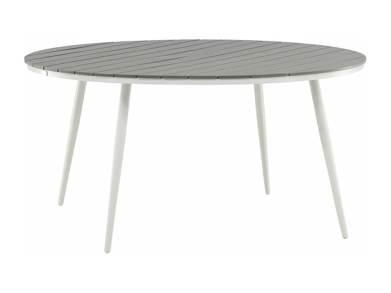 Break eettafel tuin Ø150cm witgrijs.