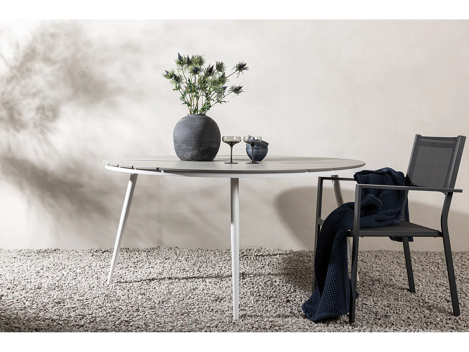 Table de Jardin Ronde "Break" 150cm Gris