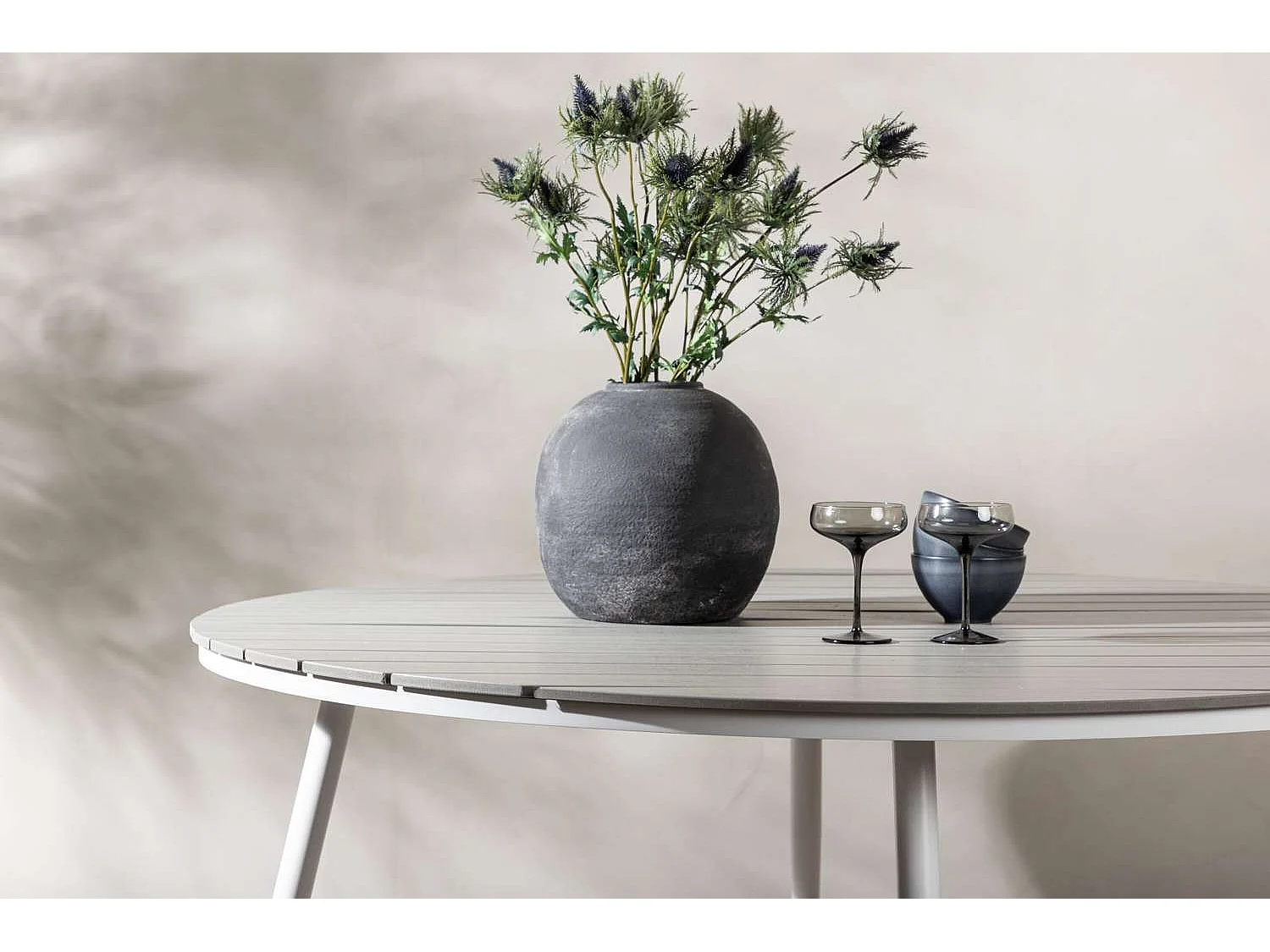 Table de Jardin Ronde "Break" 150cm Gris