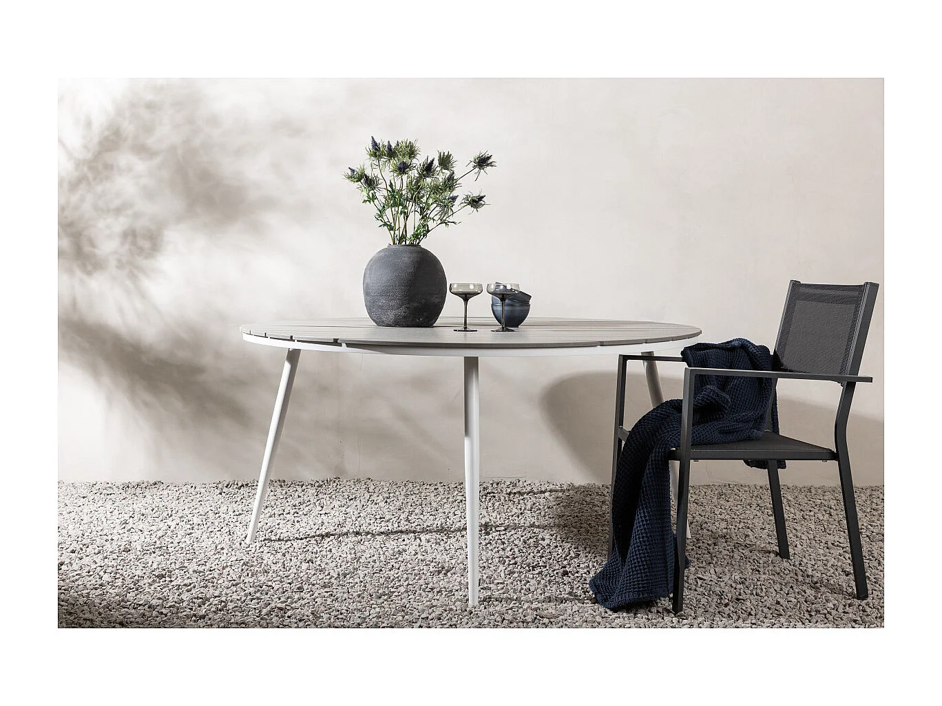 Table de Jardin Ronde "Break" 150cm Gris