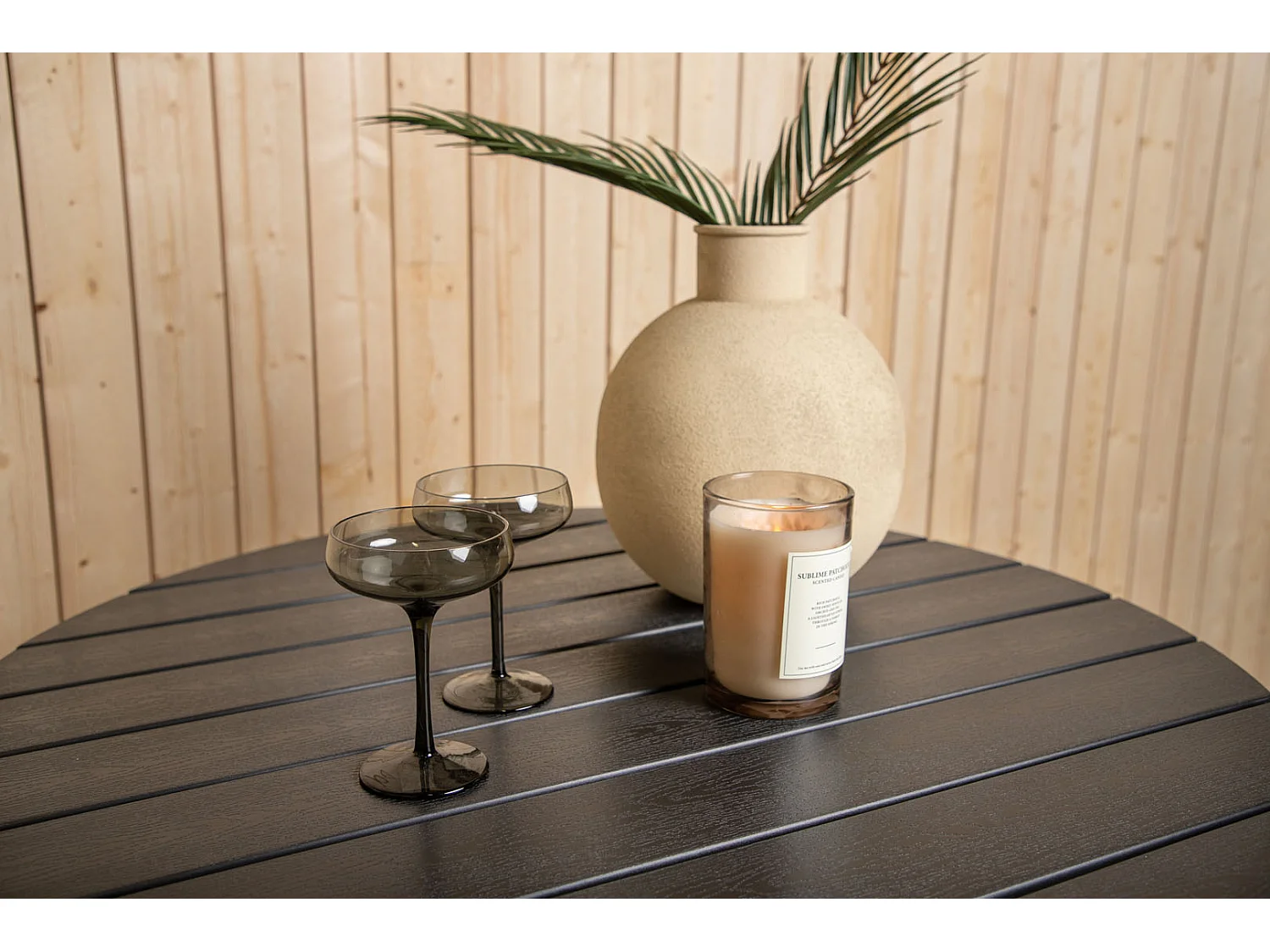 Table de Jardin Ronde "Break" 90cm Noir