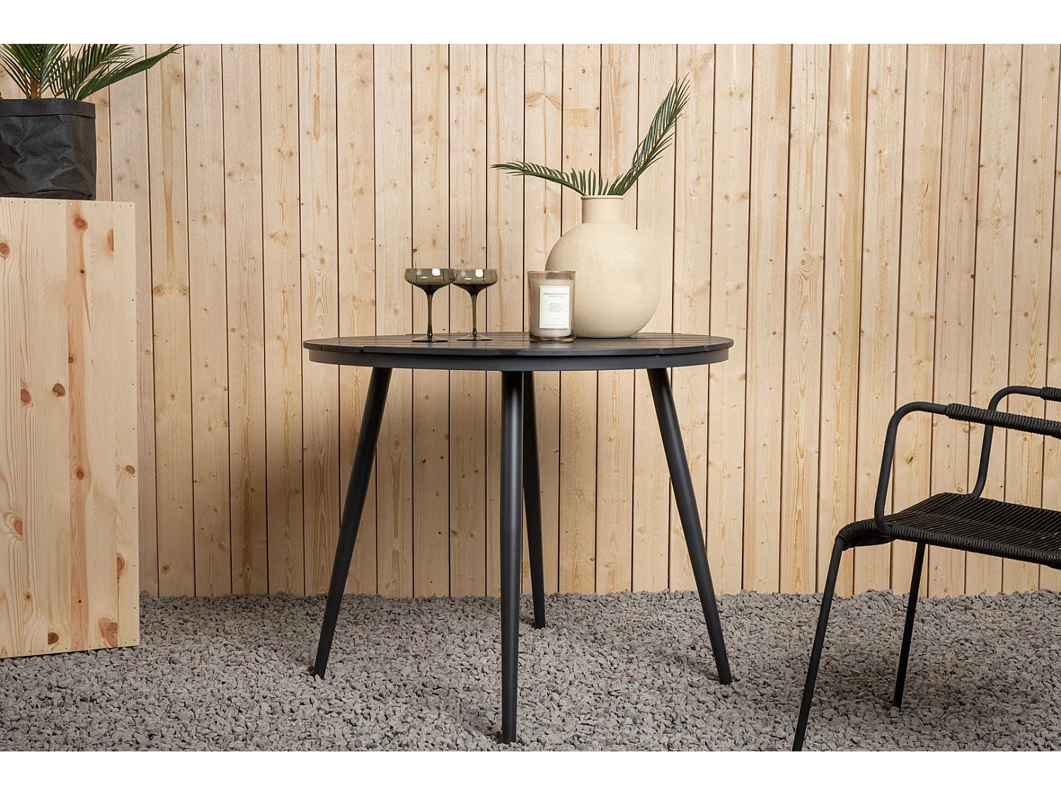 Table de Jardin Ronde "Break" 90cm Noir