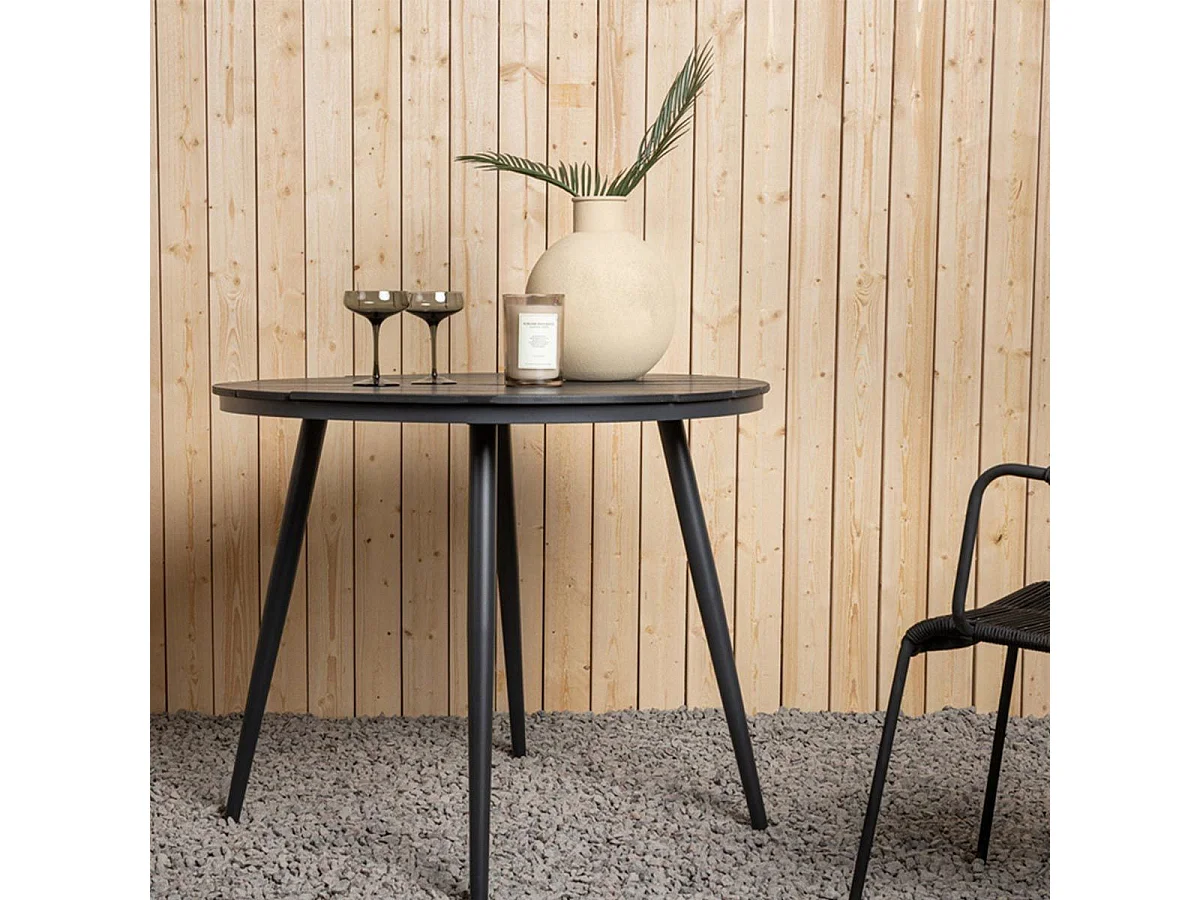 Break eettafel tuin Ø90cm zwart.