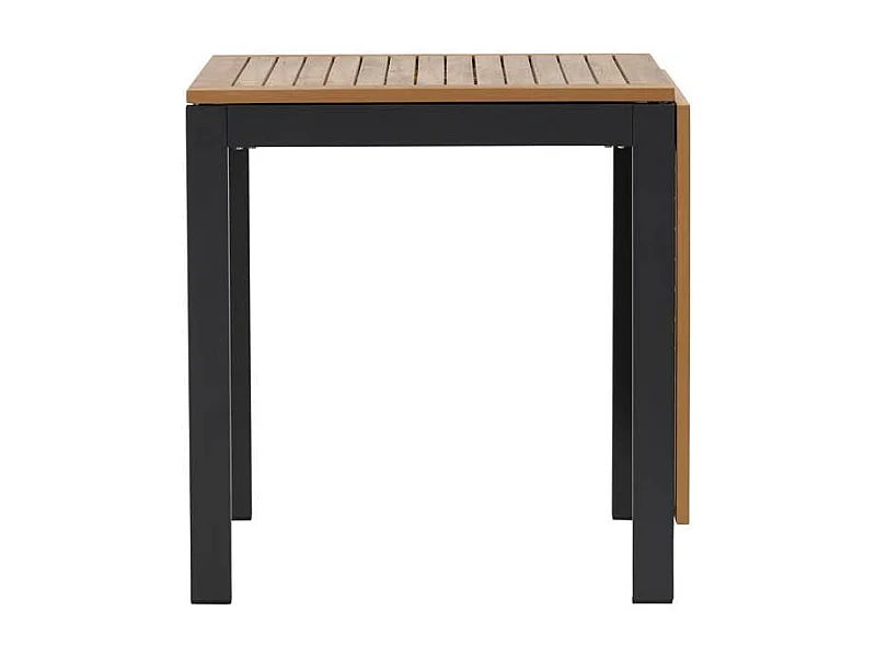 Diego café tafel B70xL70/132cm met extra plaat zwart.