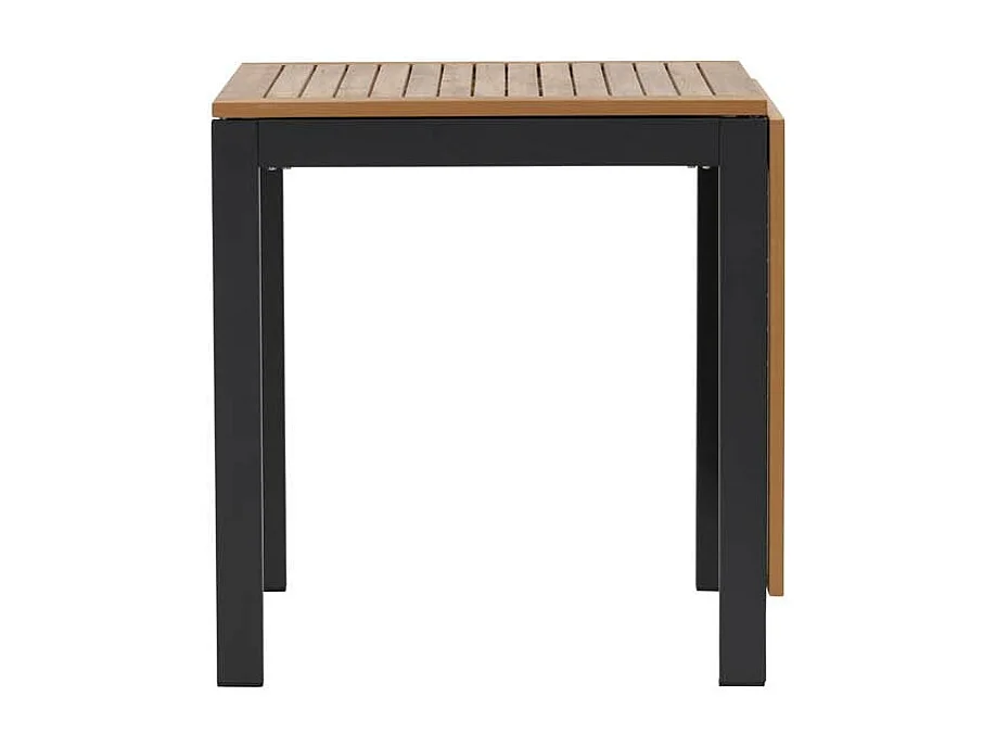 Diego café tafel B70xL70/132cm met extra plaat zwart.