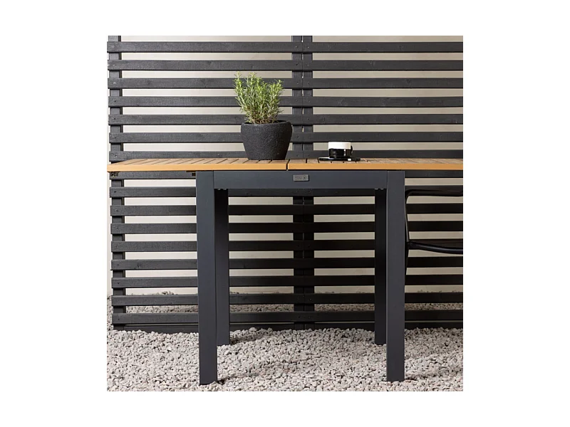 Diego café tafel B70xL70/132cm met extra plaat zwart.