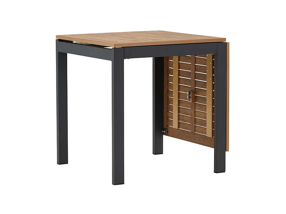 Diego café tafel B70xL70/132cm met extra plaat zwart.