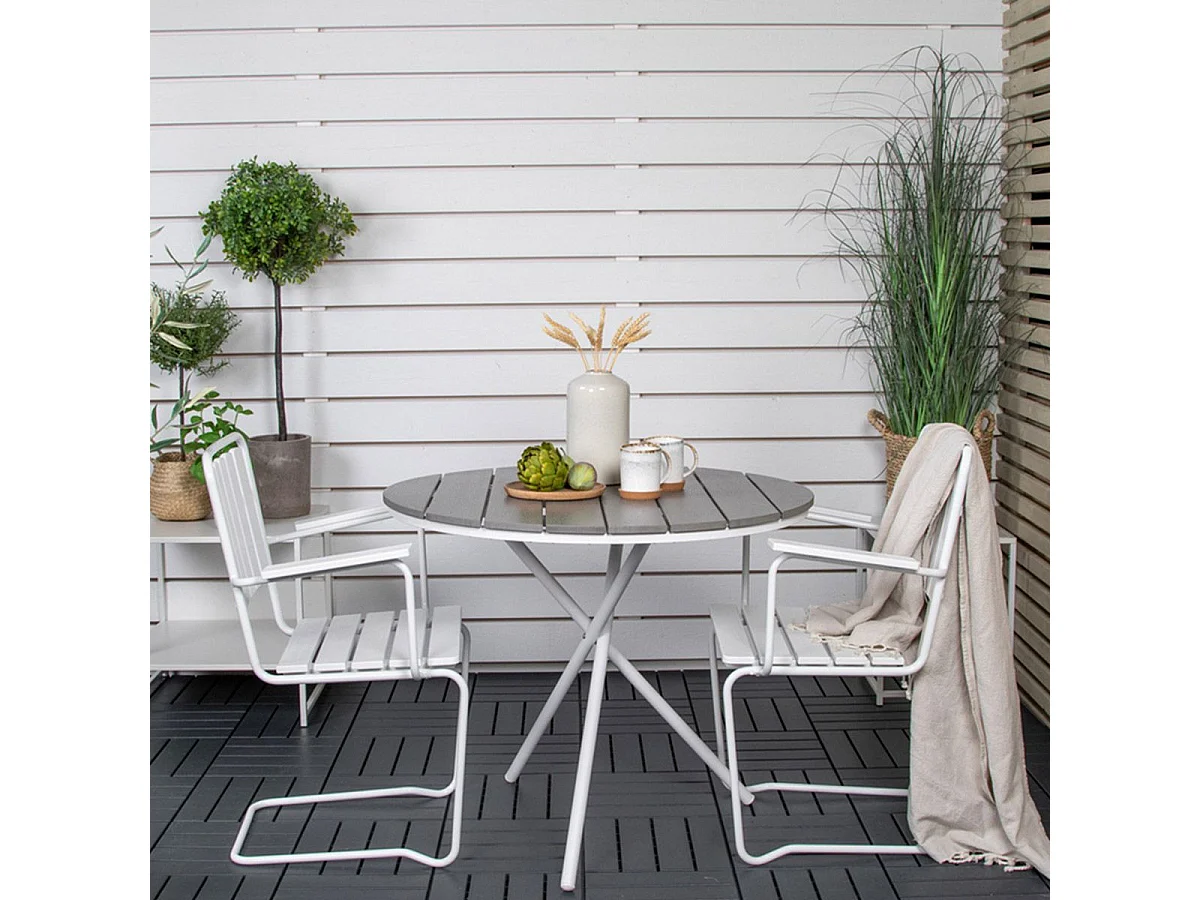 Table de Jardin Ronde "Parma" 90cm Gris