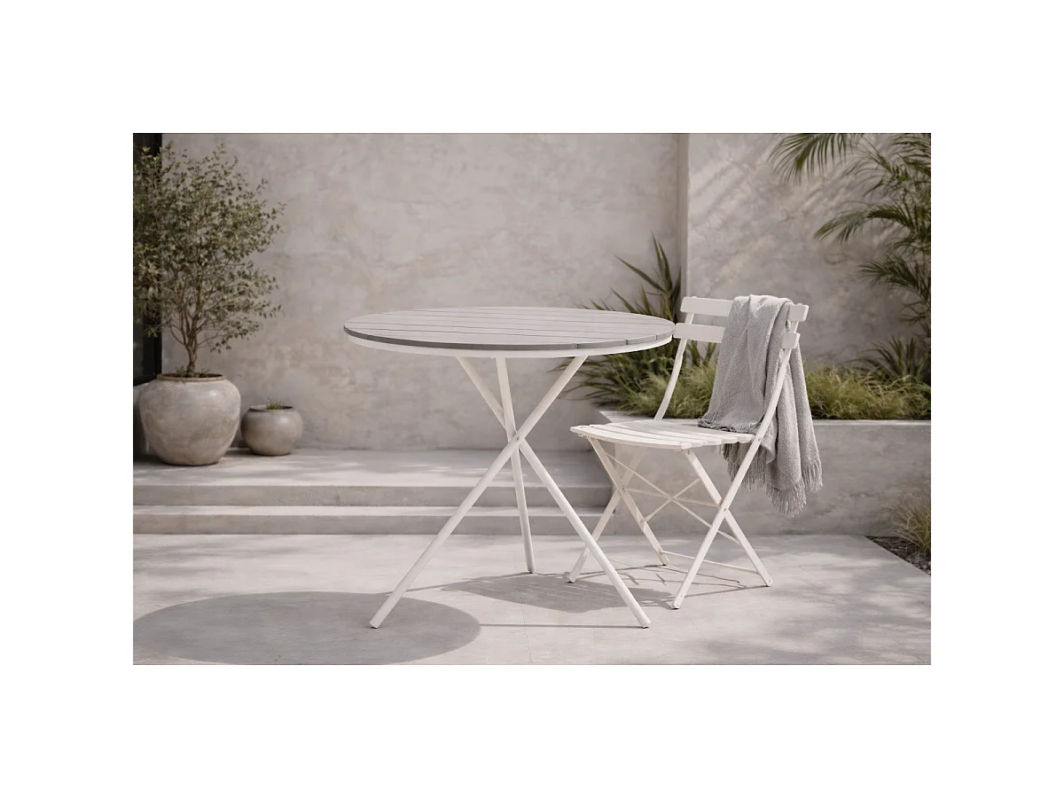 Table de Jardin Ronde "Parma" 90cm Gris