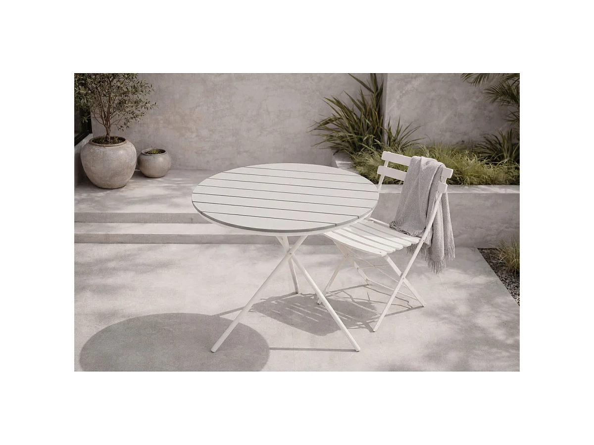 Table de Jardin Ronde "Parma" 90cm Gris