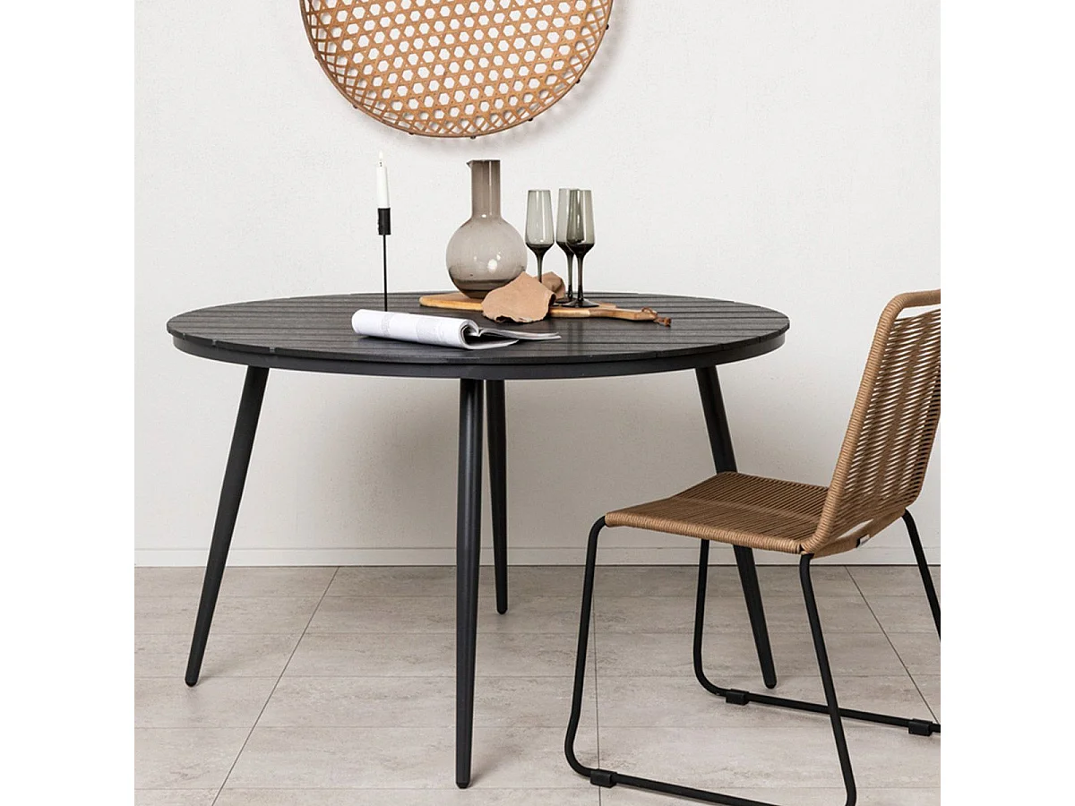 Break eettafel tuin Ø120cm zwart.